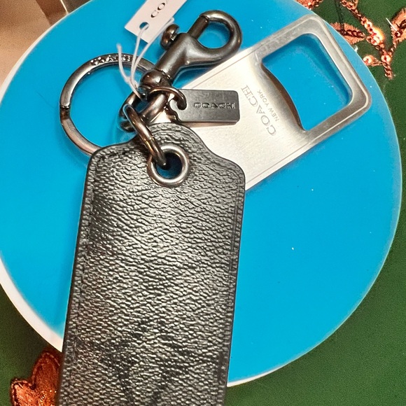 Coach Other - Coach Black Leather Key & Card Holder with Metal Bottle Opener. NWT